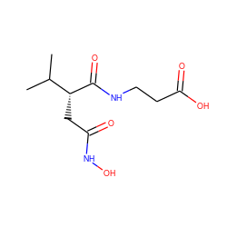 CC(C)[C@@H](CC(=O)NO)C(=O)NCCC(=O)O ZINC000013741621