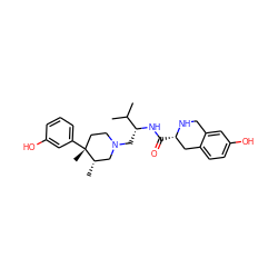 CC(C)[C@@H](CN1CC[C@@](C)(c2cccc(O)c2)[C@@H](C)C1)NC(=O)[C@H]1Cc2ccc(O)cc2CN1 ZINC000003940643