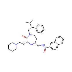 CC(C)[C@@H](CN1CC[C@H](CNC(=O)c2ccc3ccccc3c2)N[C@H](CCN2CCCCC2)C1=O)c1ccccc1 ZINC000144349859