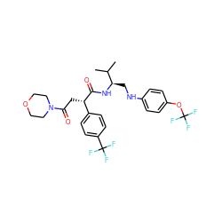 CC(C)[C@@H](CNc1ccc(OC(F)(F)F)cc1)NC(=O)[C@@H](CC(=O)N1CCOCC1)c1ccc(C(F)(F)F)cc1 ZINC000014971791