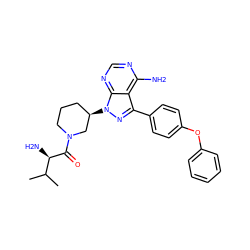 CC(C)[C@@H](N)C(=O)N1CCC[C@@H](n2nc(-c3ccc(Oc4ccccc4)cc3)c3c(N)ncnc32)C1 ZINC000653788933