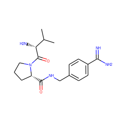 CC(C)[C@@H](N)C(=O)N1CCC[C@H]1C(=O)NCc1ccc(C(=N)N)cc1 ZINC000045370991