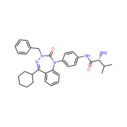 CC(C)[C@@H](N)C(=O)Nc1ccc(N2C(=O)N(Cc3ccccc3)N=C(C3CCCCC3)c3ccccc32)cc1 ZINC000028711866