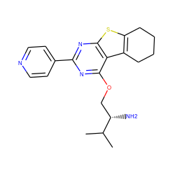 CC(C)[C@@H](N)COc1nc(-c2ccncc2)nc2sc3c(c12)CCCC3 ZINC000223660810