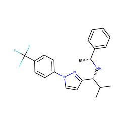 CC(C)[C@@H](N[C@H](C)c1ccccc1)c1ccn(-c2ccc(C(F)(F)F)cc2)n1 ZINC000045283339