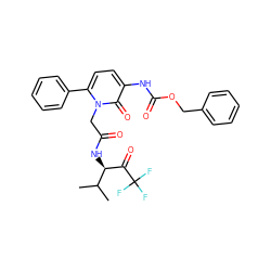 CC(C)[C@@H](NC(=O)Cn1c(-c2ccccc2)ccc(NC(=O)OCc2ccccc2)c1=O)C(=O)C(F)(F)F ZINC000026017003