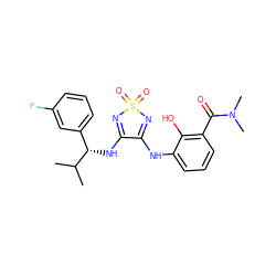 CC(C)[C@@H](NC1=NS(=O)(=O)N=C1Nc1cccc(C(=O)N(C)C)c1O)c1cccc(F)c1 ZINC000029037894