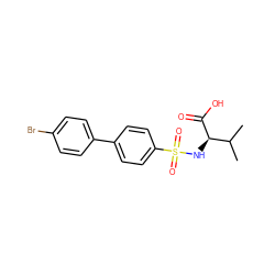 CC(C)[C@@H](NS(=O)(=O)c1ccc(-c2ccc(Br)cc2)cc1)C(=O)O ZINC000013680271