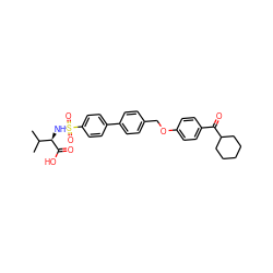 CC(C)[C@@H](NS(=O)(=O)c1ccc(-c2ccc(COc3ccc(C(=O)C4CCCCC4)cc3)cc2)cc1)C(=O)O ZINC000044405816