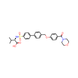 CC(C)[C@@H](NS(=O)(=O)c1ccc(-c2ccc(COc3ccc(C(=O)N4CCOCC4)cc3)cc2)cc1)C(=O)O ZINC000044404675