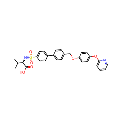 CC(C)[C@@H](NS(=O)(=O)c1ccc(-c2ccc(COc3ccc(Oc4ccccn4)cc3)cc2)cc1)C(=O)O ZINC000042851920