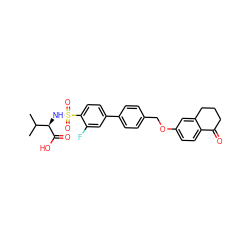 CC(C)[C@@H](NS(=O)(=O)c1ccc(-c2ccc(COc3ccc4c(c3)CCCC4=O)cc2)cc1F)C(=O)O ZINC000038246660