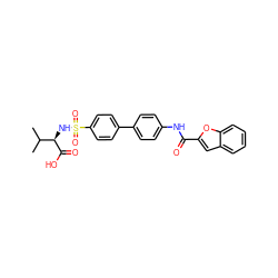 CC(C)[C@@H](NS(=O)(=O)c1ccc(-c2ccc(NC(=O)c3cc4ccccc4o3)cc2)cc1)C(=O)O ZINC000028528806