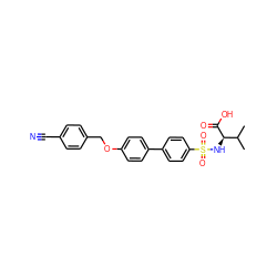 CC(C)[C@@H](NS(=O)(=O)c1ccc(-c2ccc(OCc3ccc(C#N)cc3)cc2)cc1)C(=O)O ZINC000073138571