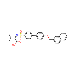 CC(C)[C@@H](NS(=O)(=O)c1ccc(-c2ccc(OCc3ccc4ccccc4c3)cc2)cc1)C(=O)O ZINC000073138598