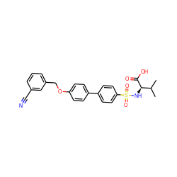 CC(C)[C@@H](NS(=O)(=O)c1ccc(-c2ccc(OCc3cccc(C#N)c3)cc2)cc1)C(=O)O ZINC000073138567