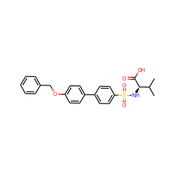 CC(C)[C@@H](NS(=O)(=O)c1ccc(-c2ccc(OCc3ccccc3)cc2)cc1)C(=O)O ZINC000073138594