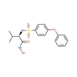 CC(C)[C@@H](NS(=O)(=O)c1ccc(Oc2ccccc2)cc1)C(=O)NO ZINC000013680278