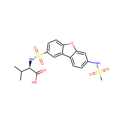 CC(C)[C@@H](NS(=O)(=O)c1ccc2oc3cc(NS(C)(=O)=O)ccc3c2c1)C(=O)O ZINC000040913389