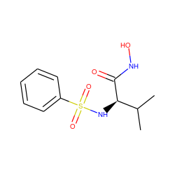 CC(C)[C@@H](NS(=O)(=O)c1ccccc1)C(=O)NO ZINC000000023458