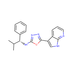 CC(C)[C@@H](Nc1nnc(-c2c[nH]c3ncccc23)o1)c1ccccc1 ZINC000103245752