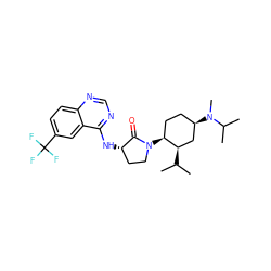 CC(C)[C@@H]1C[C@H](N(C)C(C)C)CC[C@@H]1N1CC[C@H](Nc2ncnc3ccc(C(F)(F)F)cc23)C1=O ZINC000034982980