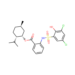 CC(C)[C@@H]1CC[C@@H](C)C[C@@H]1OC(=O)c1ccccc1NS(=O)(=O)c1cc(Cl)cc(Cl)c1O ZINC000028951424