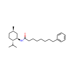 CC(C)[C@@H]1CC[C@@H](C)C[C@H]1NC(=O)CCCCCCCc1ccccc1 ZINC000049070201