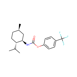 CC(C)[C@@H]1CC[C@@H](C)C[C@H]1NC(=O)Oc1ccc(C(F)(F)F)cc1 ZINC000049784362