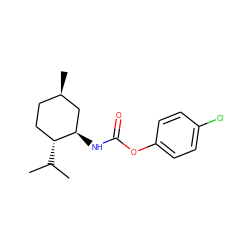 CC(C)[C@@H]1CC[C@@H](C)C[C@H]1NC(=O)Oc1ccc(Cl)cc1 ZINC000049071281