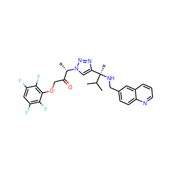 CC(C)[C@](C)(NCc1ccc2ncccc2c1)c1cn([C@@H](C)C(=O)COc2c(F)c(F)cc(F)c2F)nn1 ZINC000049766930