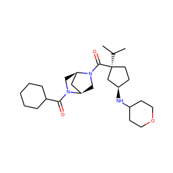 CC(C)[C@]1(C(=O)N2C[C@@H]3C[C@H]2CN3C(=O)C2CCCCC2)CC[C@@H](NC2CCOCC2)C1 ZINC000066113347