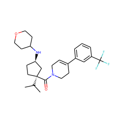 CC(C)[C@]1(C(=O)N2CC=C(c3cccc(C(F)(F)F)c3)CC2)CC[C@@H](NC2CCOCC2)C1 ZINC000035985131