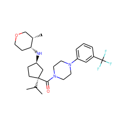 CC(C)[C@]1(C(=O)N2CCN(c3cccc(C(F)(F)F)c3)CC2)CC[C@@H](N[C@@H]2CCOC[C@@H]2C)C1 ZINC000038270130