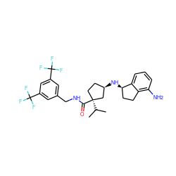 CC(C)[C@]1(C(=O)NCc2cc(C(F)(F)F)cc(C(F)(F)F)c2)CC[C@@H](N[C@@H]2CCc3c(N)cccc32)C1 ZINC000096284294