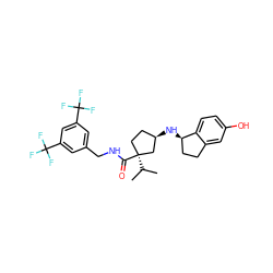 CC(C)[C@]1(C(=O)NCc2cc(C(F)(F)F)cc(C(F)(F)F)c2)CC[C@@H](N[C@@H]2CCc3cc(O)ccc32)C1 ZINC000096284302