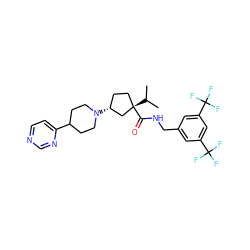 CC(C)[C@]1(C(=O)NCc2cc(C(F)(F)F)cc(C(F)(F)F)c2)CC[C@@H](N2CCC(c3ccncn3)CC2)C1 ZINC000029041156