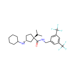 CC(C)[C@]1(C(=O)NCc2cc(C(F)(F)F)cc(C(F)(F)F)c2)CC[C@@H](NC2CCCCC2)C1 ZINC000040429241