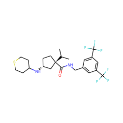 CC(C)[C@]1(C(=O)NCc2cc(C(F)(F)F)cc(C(F)(F)F)c2)CC[C@@H](NC2CCSCC2)C1 ZINC000040952713