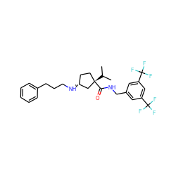 CC(C)[C@]1(C(=O)NCc2cc(C(F)(F)F)cc(C(F)(F)F)c2)CC[C@@H](NCCCc2ccccc2)C1 ZINC000096284291