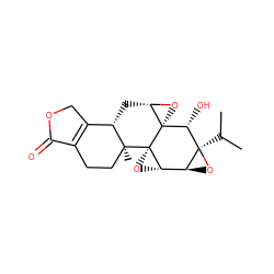 CC(C)[C@]12O[C@H]1[C@@H]1O[C@@]13[C@@]1(C)CCC4=C(COC4=O)[C@@H]1C[C@@H]1O[C@@]13[C@@H]2O ZINC000008234271