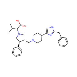 CC(C)[C@H](C(=O)O)N1C[C@H](CN2CCC(c3c[nH]c(Cc4ccccc4)n3)CC2)[C@@H](c2ccccc2)C1 ZINC000033503566