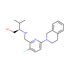 CC(C)[C@H](CO)NCc1nc(N2CCc3ccccc3C2)ccc1F ZINC000204414796