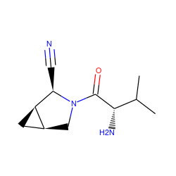 CC(C)[C@H](N)C(=O)N1C[C@H]2C[C@H]2[C@H]1C#N ZINC000013560882