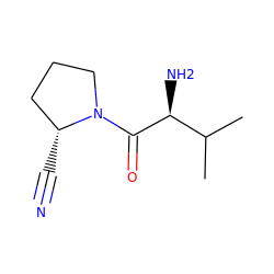 CC(C)[C@H](N)C(=O)N1CCC[C@H]1C#N ZINC000013522805