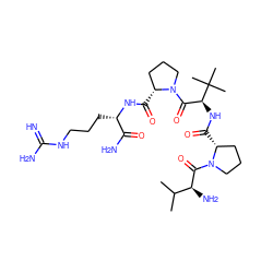 CC(C)[C@H](N)C(=O)N1CCC[C@H]1C(=O)N[C@@H](C(=O)N1CCC[C@H]1C(=O)N[C@@H](CCCNC(=N)N)C(N)=O)C(C)(C)C ZINC000103271922