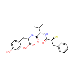 CC(C)[C@H](NC(=O)[C@@H](S)Cc1ccccc1)C(=O)N[C@@H](Cc1ccc(O)cc1)C(=O)O ZINC000011688096