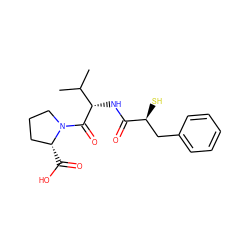 CC(C)[C@H](NC(=O)[C@@H](S)Cc1ccccc1)C(=O)N1CCC[C@H]1C(=O)O ZINC000013747302