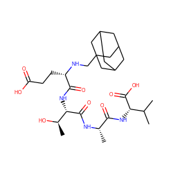 CC(C)[C@H](NC(=O)[C@H](C)NC(=O)[C@@H](NC(=O)[C@H](CCC(=O)O)NCC12CC3CC(CC(C3)C1)C2)[C@@H](C)O)C(=O)O ZINC000066111921