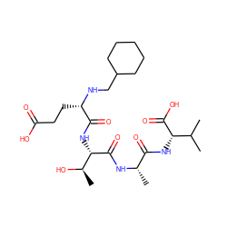 CC(C)[C@H](NC(=O)[C@H](C)NC(=O)[C@@H](NC(=O)[C@H](CCC(=O)O)NCC1CCCCC1)[C@@H](C)O)C(=O)O ZINC000040429185